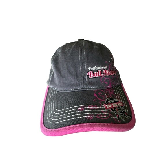 PBR Professional Bull Riding Ladies Pink Grey Outdoor Cap Hat Adjustable- HTF - Picture 2 of 14